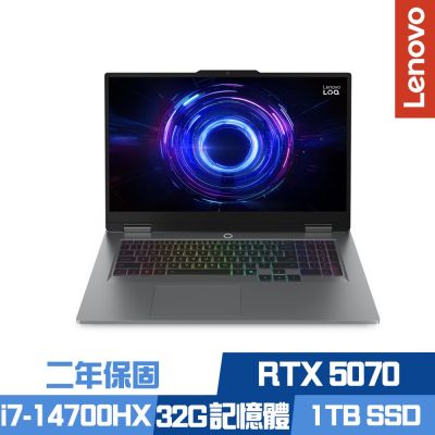 Lenovo聯想 Lenovo 聯想 LOQ 17IRX10 83JH001WTW 17.3吋電競筆電 i7-14700HX/RTX5070/32G/1TB PCIe SSD/Win11/二年保