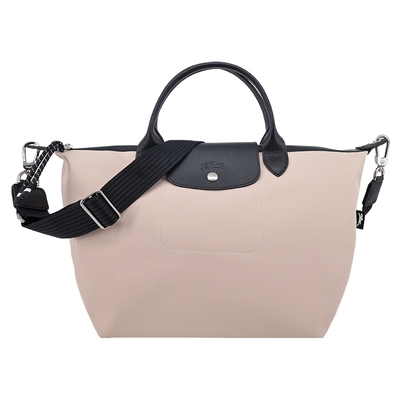 LONGCHAMP LE PLIAGE ENERGY系列再生尼龍短把手提/斜背兩用包(大/裸粉)