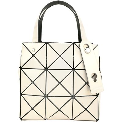 ISSEY MIYAKE CARAT 三宅一生 BAOBAO 3X3 珠光亮面幾何手提方盒包(白色)