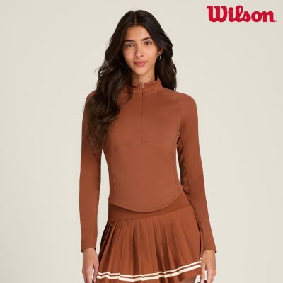 【Wilson威爾森】Baseline Half-Zip 女款 服飾 半拉鍊上衣 咖啡色