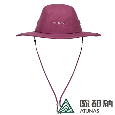 【ATUNAS 歐都納】女款GORE-TEX防水大盤帽A1AHFF05N深紫紅/透氣防曬抗UV/登山露營/休閒旅遊