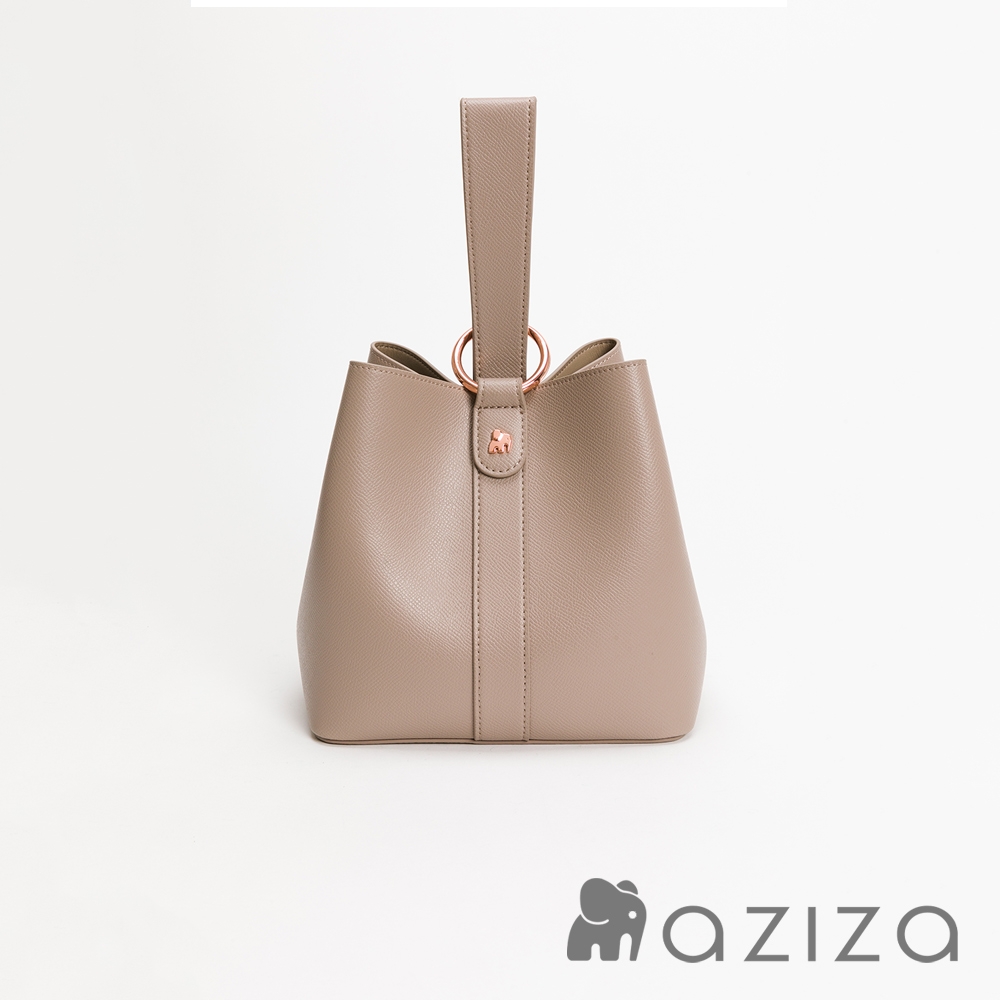 aziza NINA斜背手拎兩用水桶包-午茶駝