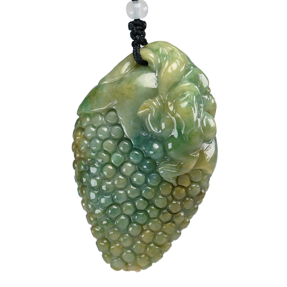 漢石齋】天然翡翠A貨三腳金蟾福瓜玉珮吊墜飄花種帶黃翡(36*57*17mm