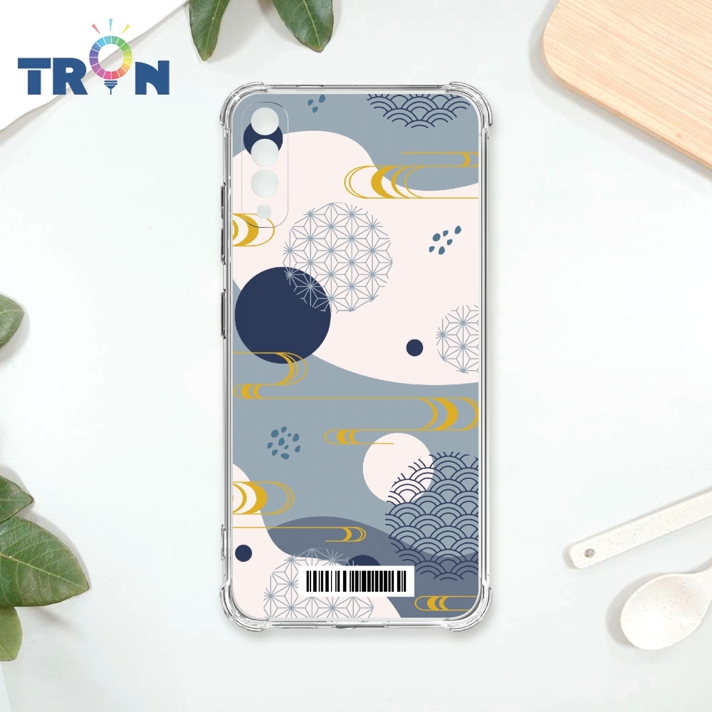 TRON 三星 A70 日系和風圓點流水紋系列 四角防摔載具殼 軟殼 手機殼
