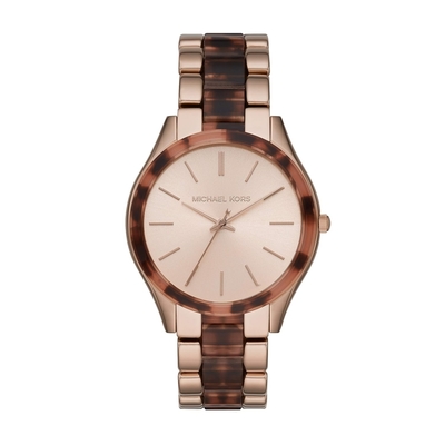 MICHAEL KORS 精緻晶鑽玫瑰金腕錶MK4542附提袋