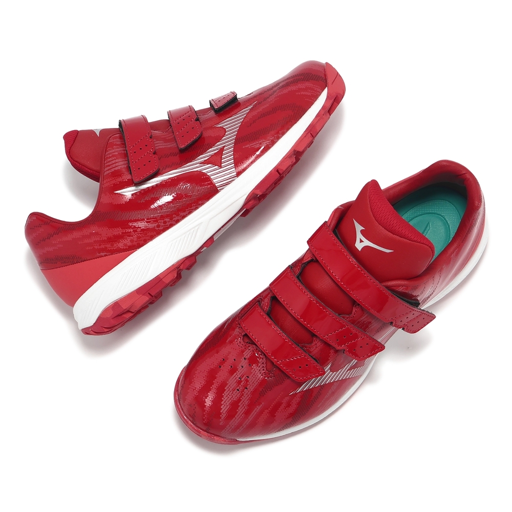 Mizuno 教練鞋Lightrevo Trainer CR 男鞋紅白寬楦魔鬼氈棒壘球鞋美津濃