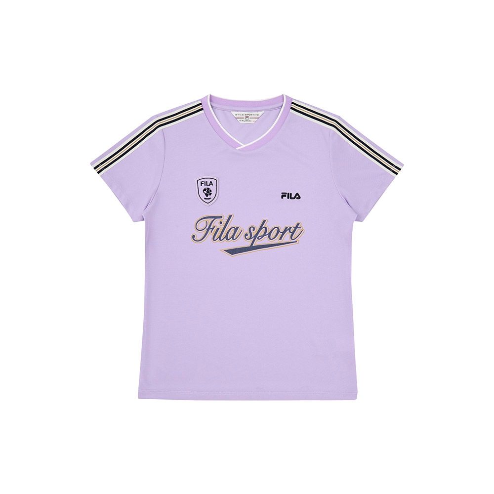 FILA 女短袖圓領T恤-紫色 5TEA-1503-PL