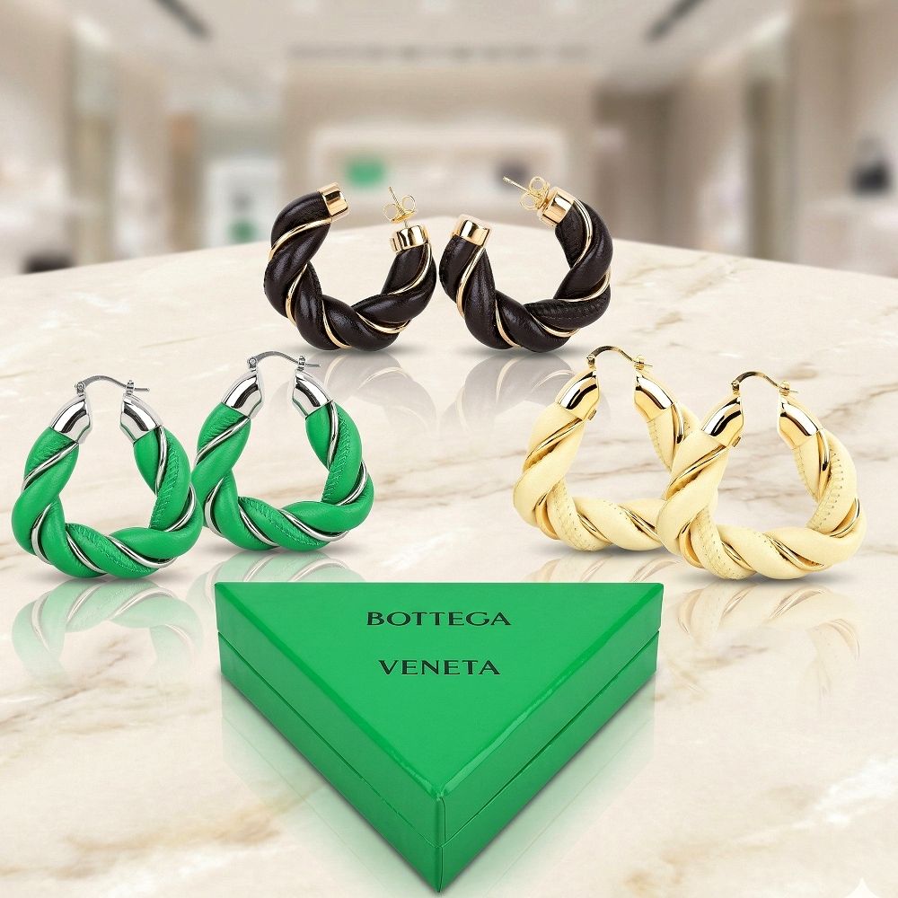 BOTTEGA VENETA 寶緹嘉 TWIST 小羊皮扭結穿針式耳環-多款可選