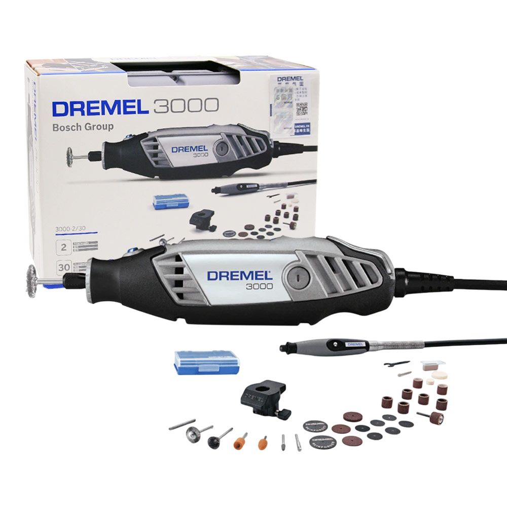 DREMEL精美 3000調速刻磨機 2/30 (2專業配件/30小配件) 雕刻/拋光/汽車研磨