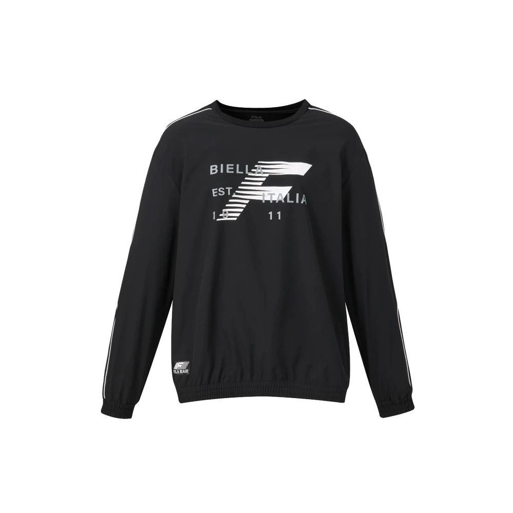 【FILA】男長袖圓領T恤-黑色 1TEA-5310-BK