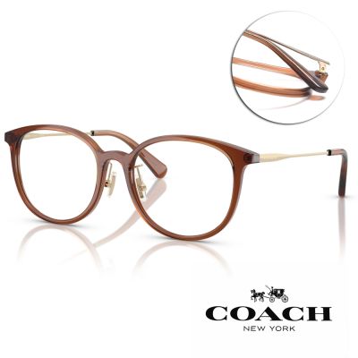 COACH圓框光學眼鏡/透棕 金#HC6160D 5847