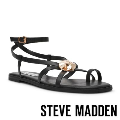 STEVE MADDEN-金釦細帶繞頸涼鞋 NAPA VALLEY-黑色
