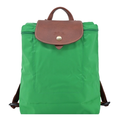 LONGCHAMP LE PLIAGE系列再生尼龍摺疊後揹包(中/草綠)