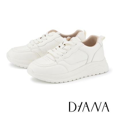 DIANA 舒適百搭綁帶厚底休閒鞋 白色