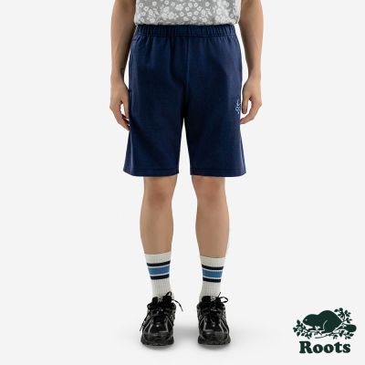 Roots男裝-SPRING SHADE JERSEY 棉短褲-深藍灰