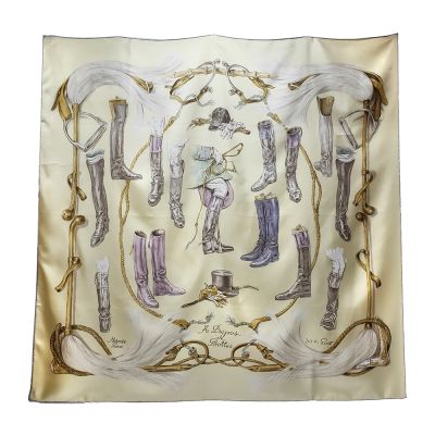 【Hermes 愛馬仕 】A Propos de Bottes大方巾/領巾-90X90cm