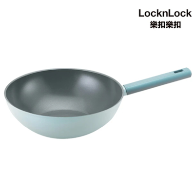 【樂扣樂扣 locknlock】ECO BLUE鍛造陶瓷不沾IH炒鍋 30cm