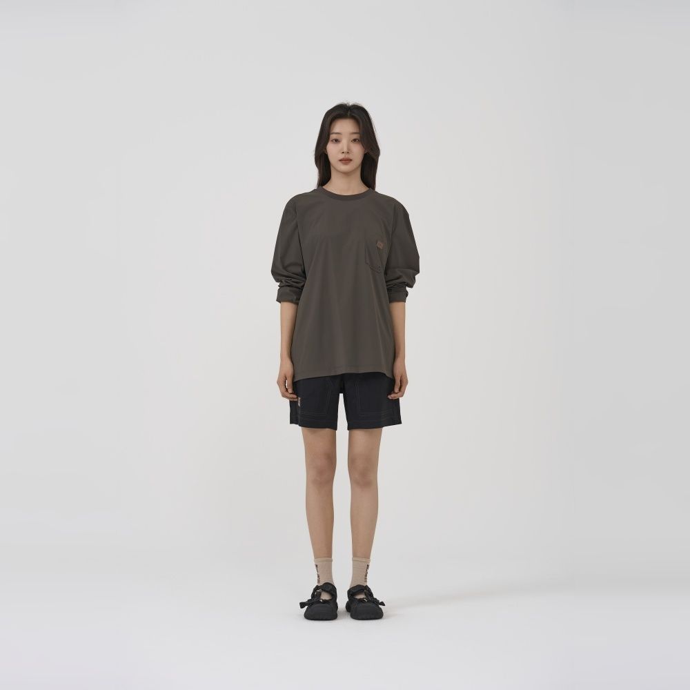 BBC EARTH 男女 SIMPLE WOVEN LONG SLEEVE T-SHIRT 長袖上衣 卡其色 BE51TL02U760