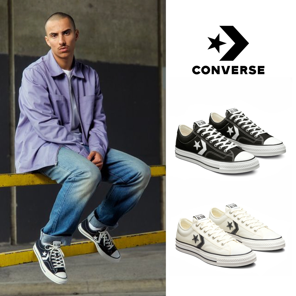 CONVERSE STAR PLAYER 76 OX 低筒 休閒鞋 男鞋 女鞋 黑/白色-A01607C/A01608C (黑色_A01607C)