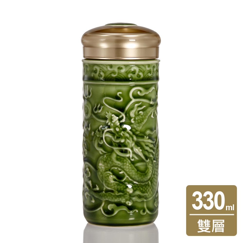 乾唐軒活瓷 龍華富貴隨身杯 / 大 / 雙層 / 綠釉 330ml