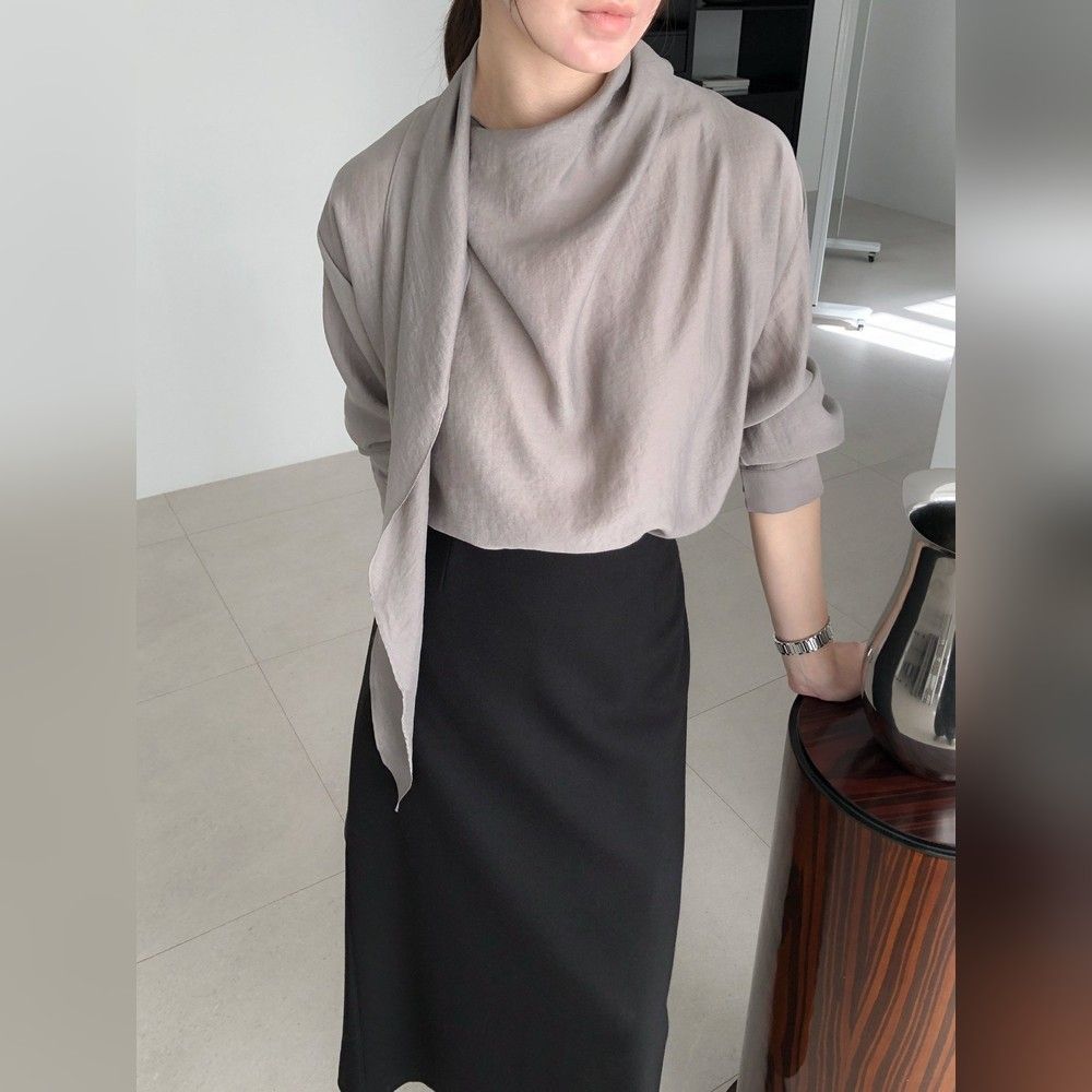 正韓女上衣 喇叭長袖襯衫ATM1254-創翊韓都