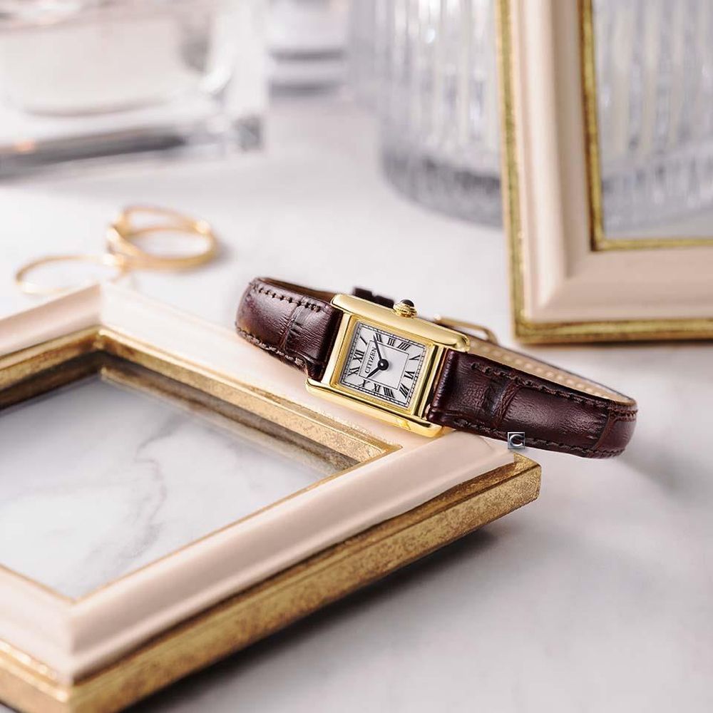 CITIZEN 星辰 限量七夕情人節推薦 光動能復古方形腕錶 女錶 手錶-17.3x24.5mm EG2797-13A
