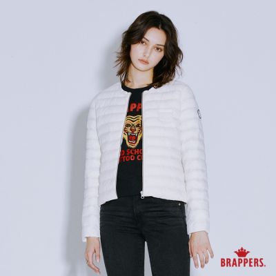 BRAPPERS 女款 輕暖圓領鋪棉外套-白