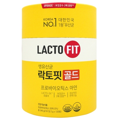 【韓國鍾根堂 LACTO-FIT】GOLD 益生菌粉末食品 大童與成人款 2g/120入/罐