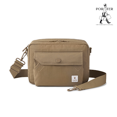 PORTER INTERNATIONAL - 精粹休閒LAPSE雙層斜背包 - 駝棕