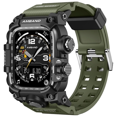 AmBand Apple Watch 專用保護殼 ❘ M3 美國鋼鐵特攻軍規 軍綠色TPU 錶帶 ❘ 46mm - Apple Watch 10
