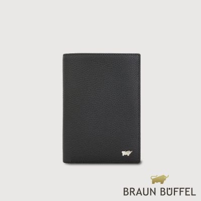 【BRAUN BUFFEL 德國小金牛】台灣總代理 諾瓦-A 護照夾-黑色/BF564-181-BK