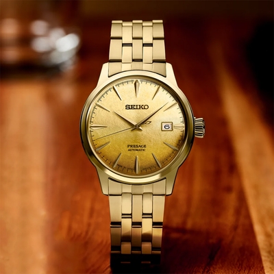 SEIKO 精工 Presage 金色啤酒雞尾酒 調酒機械錶 618限定禮遇 送禮推薦-40.5mm (SRPK46J1/4R35-01T0Q)_SK045
