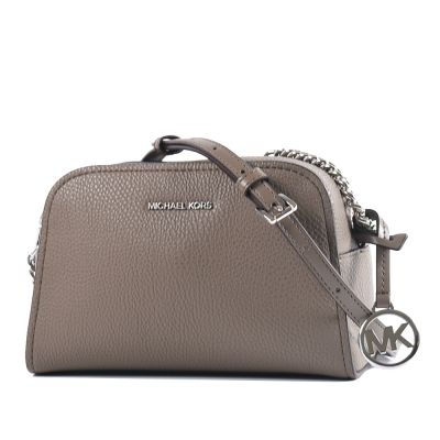 MICHAEL KORS Ashton 荔枝紋拉鍊斜背相機包-大象灰