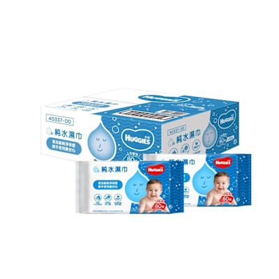 HUGGIES 好奇 純水嬰兒濕巾 加厚型 80抽x10包X2箱