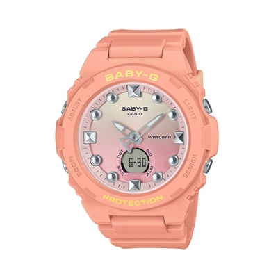 CASIO卡西歐 BABY-G 漸變冬日色彩 繽紛閃耀雙顯錶款 橘 BGA-320-4A1 42.4mm