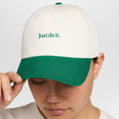 NIKE 帽子 棒球帽 運動帽 遮陽帽 U NK CLUB CAP U CB JDI L 米白綠 FB5370-138