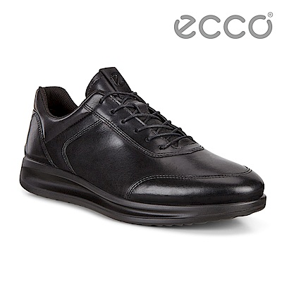 ECCO AQUET MENS透氣簡約單色休閒鞋 男-黑