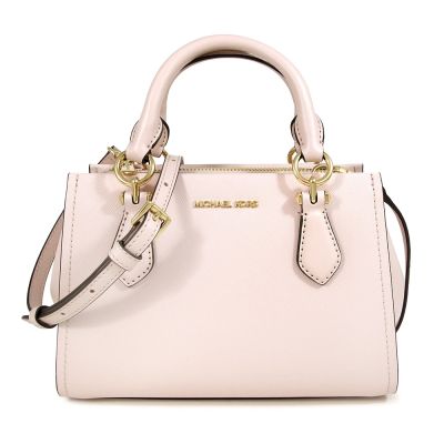MICHAEL KORS Marilyn 金字Logo防刮皮革三層兩用包(裸粉色)