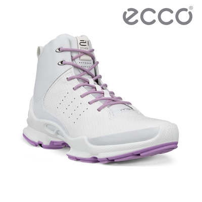 ECCO BIOM C W 健步自然律動高筒皮革運動鞋 女鞋 白色/薰衣草紫