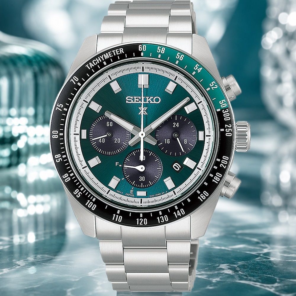 SEIKO 精工 PROSPEX系列 綠熊貓 太陽能計時腕錶 禮物 V192-00B0G . HBJ003P1