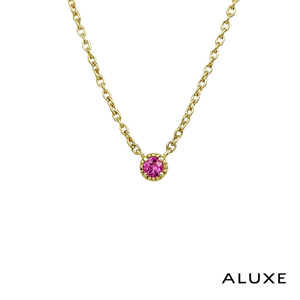 ALUXE 亞立詩 紅寶石 10K金 寶石項鍊 熱戀之心 NN0919