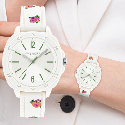 COACH Kitt 浪漫花卉簡約女錶 寵愛媽媽 送禮推薦-34mm CO14504473