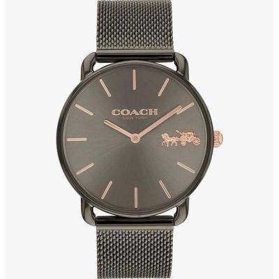COACH 官方授權 公司貨經典米蘭帶時尚腕錶 優雅輕奢時尚-黑色-女錶(CO14504385)36mm