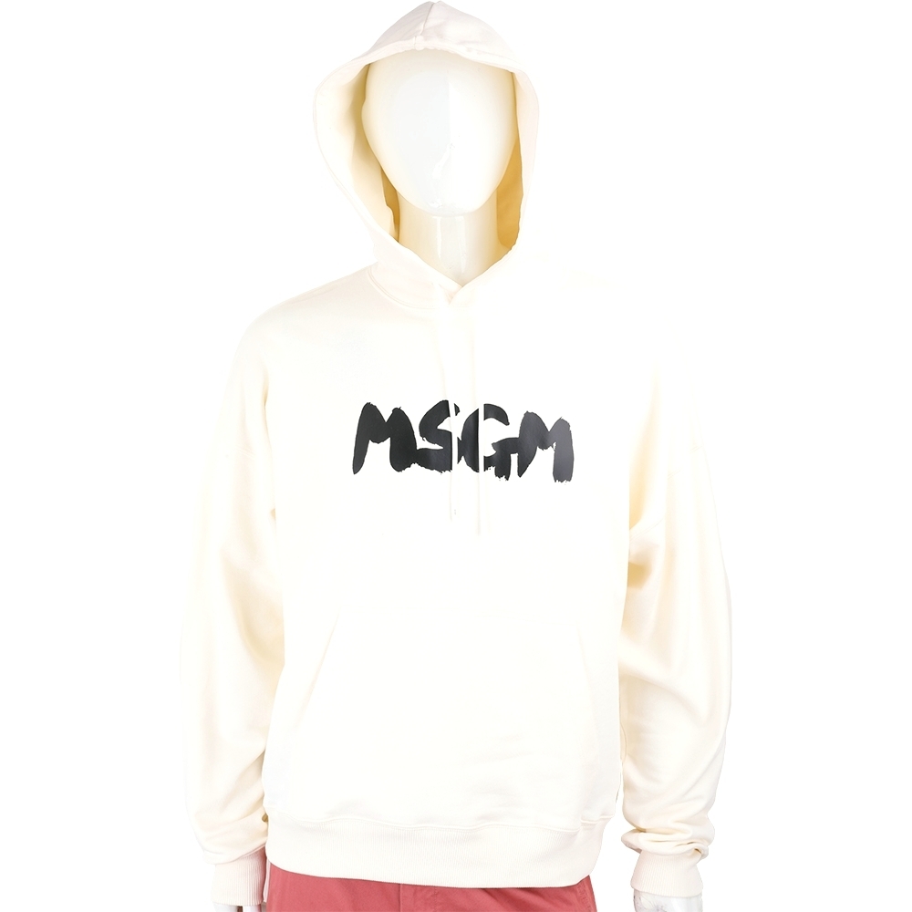 MSGM 印花長袖連帽衫 大學T-多色可選 (米黃)