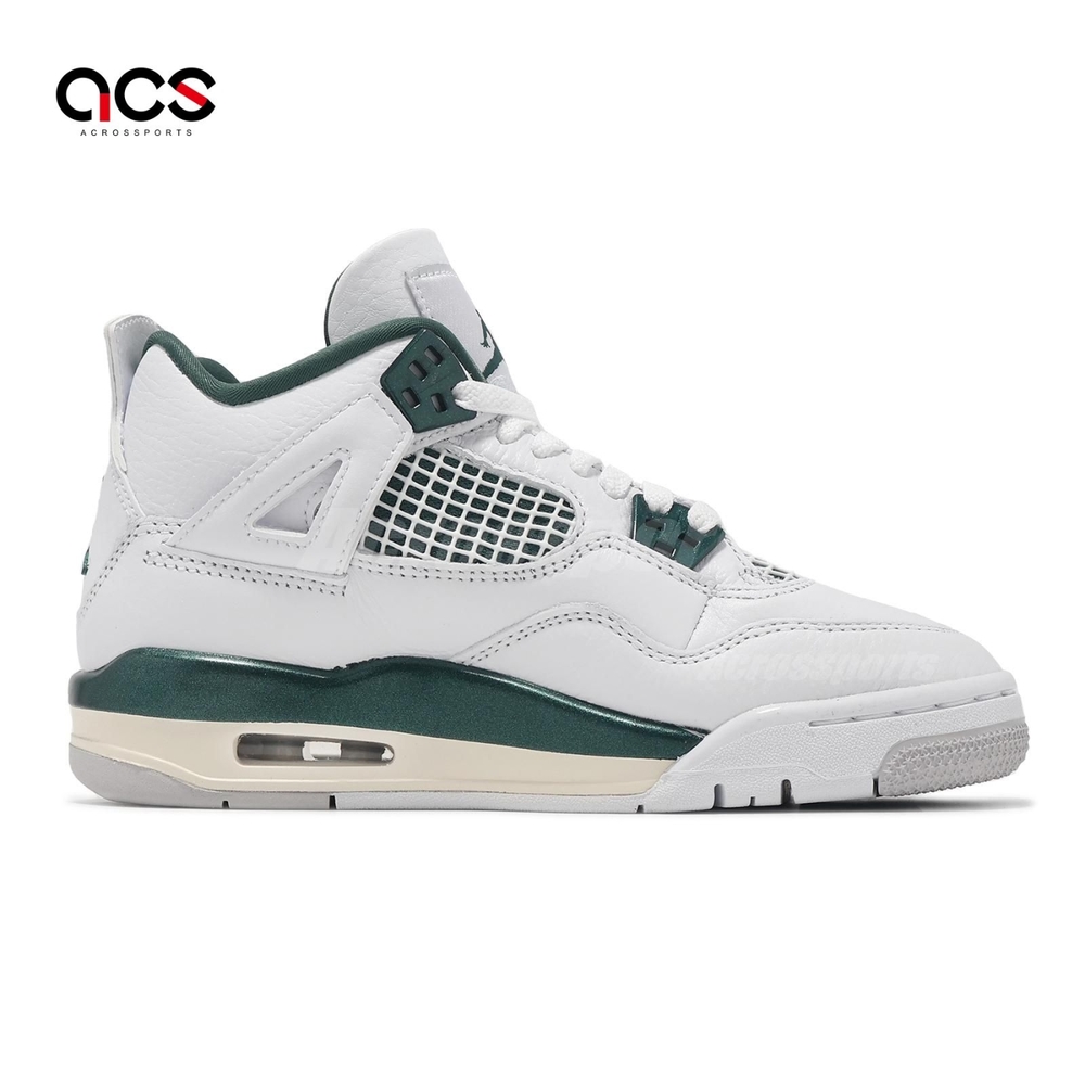 Nike 休閒鞋Air Jordan 4 Retro GS 大童女鞋白綠Oxidized Green FQ8213