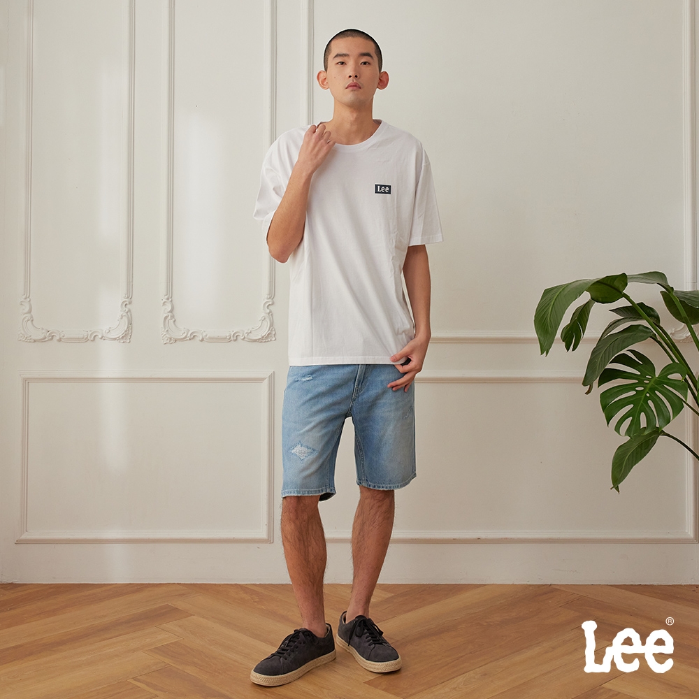Lee 男款 902 牛仔短褲 中藍洗水