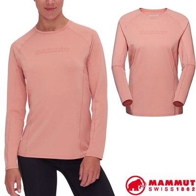 【MAMMUT 長毛象】女 Selun FL 快乾彈力長袖圓領運動T恤.上衣 1016-01450-3770 石英粉