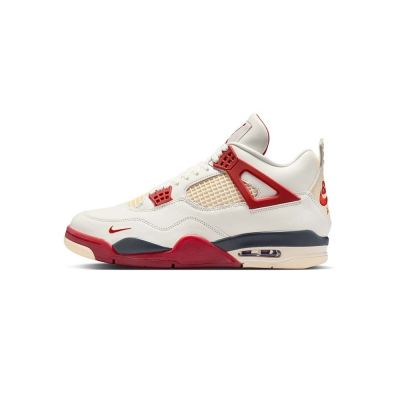 Air Jordan 4 Retro Brick After Brick 復刻 奶油白紅 男鞋 IQ8055-100