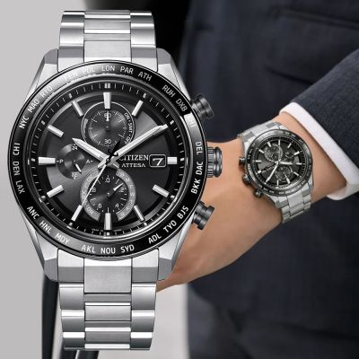 CITIZEN 星辰 ATTESA 光動能 電波對時 鈦金屬 碼錶計時 男錶 送禮 禮物 推薦 AT8295-56E
