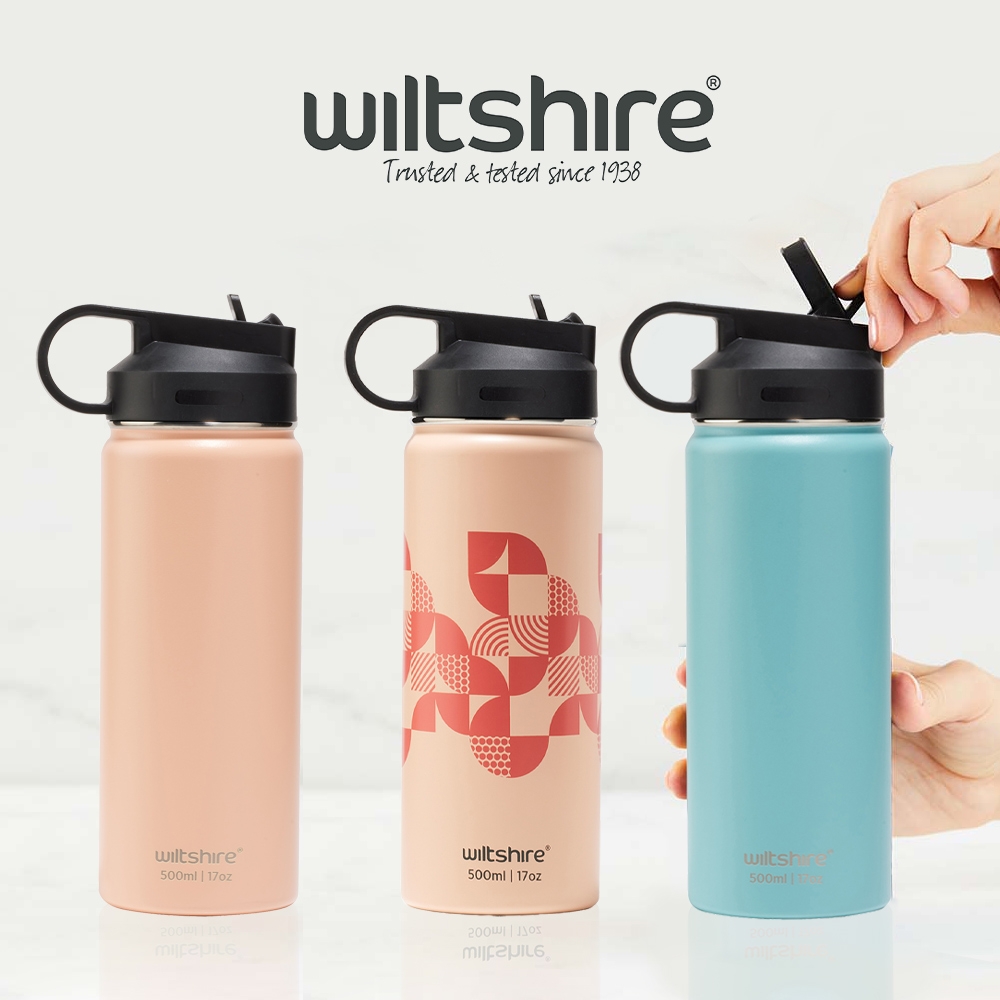 澳洲Wiltshire 吸管不鏽鋼保溫瓶500ml(三色任選)